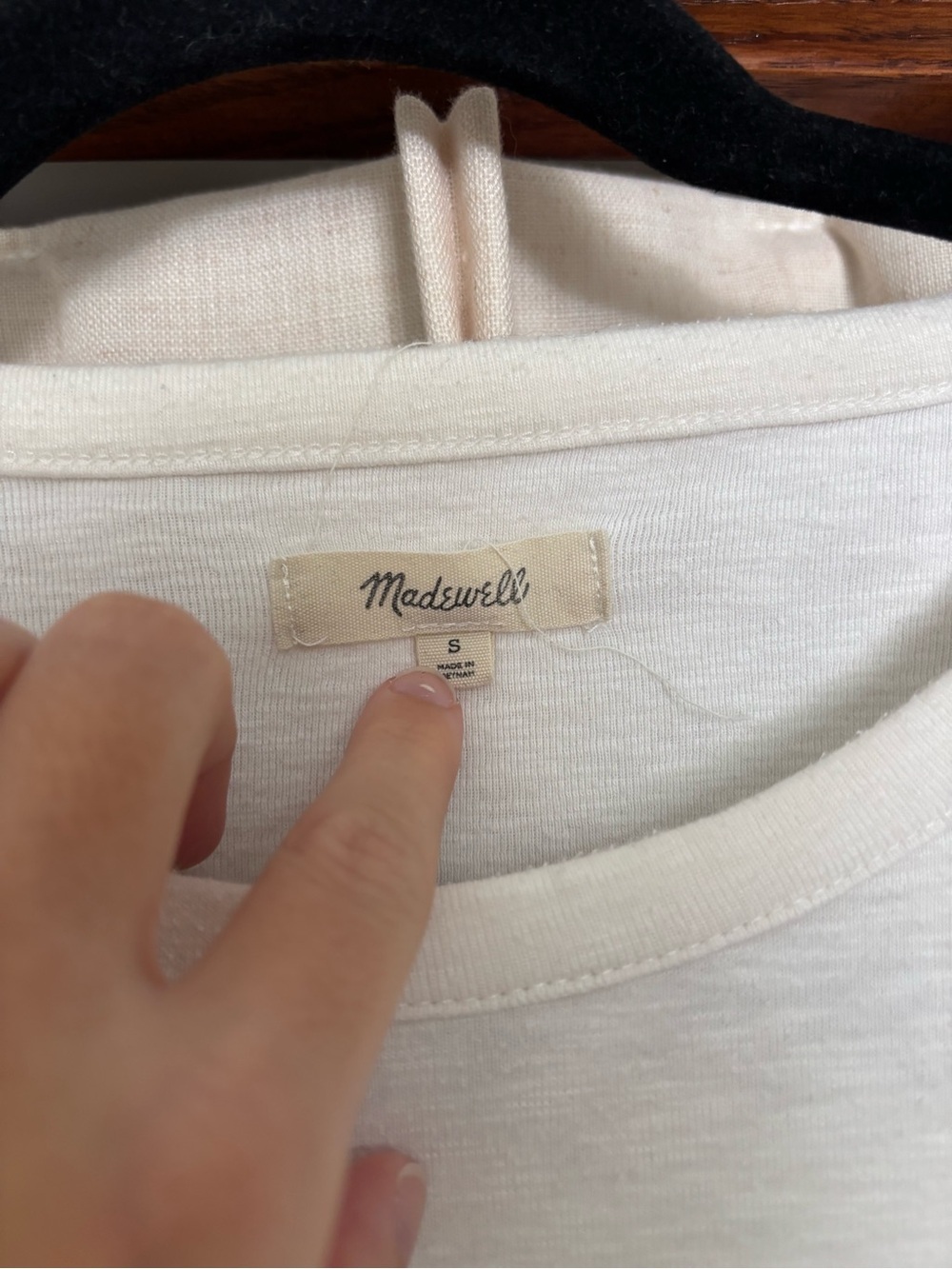 Madewell White Lettuce Edge Trim Crewneck Short Sleeve T-Shirt - Picture 3 of 5